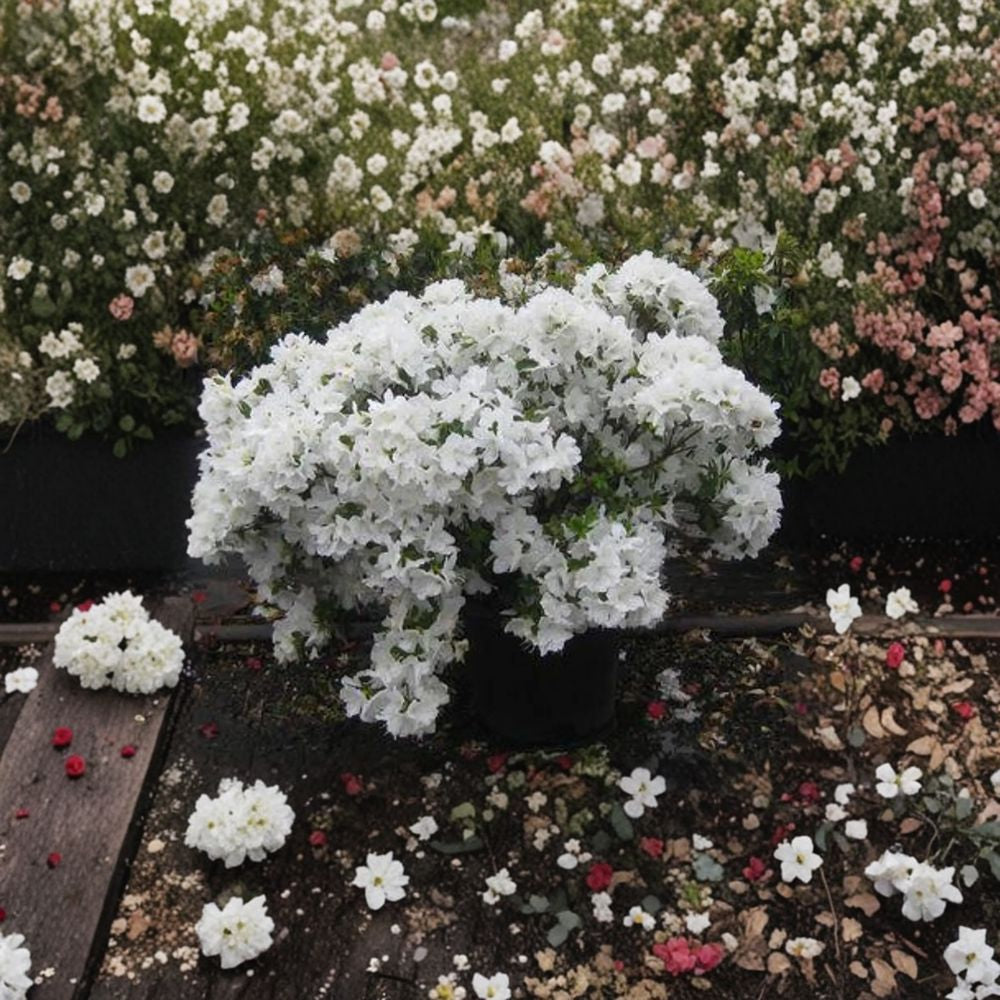 Delaware Valley White Azalea - Evergreen White Flowering Shrub in 1 Gallon Pot