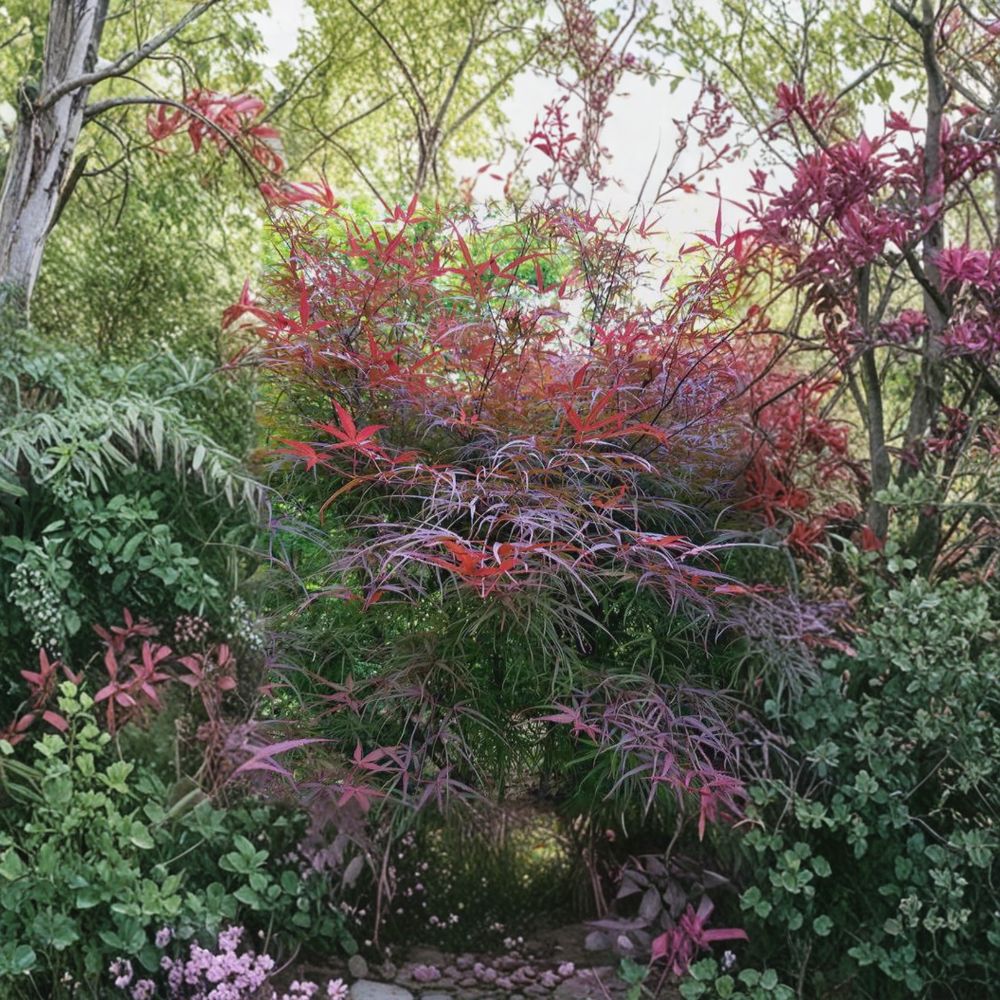 Acer palmatum ‘Hubbs Red Willow’ Bamboo Leaf Japanese Maple | #3 Container | 20–30" Tall