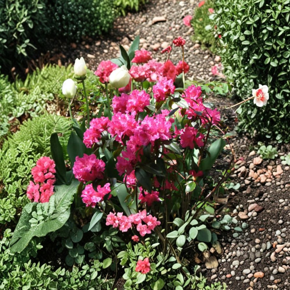 Rhododendron PJM ‘Landmark’ – Cold Hardy Evergreen Shrub with Bright Pink Spring Blooms in #3 Container
