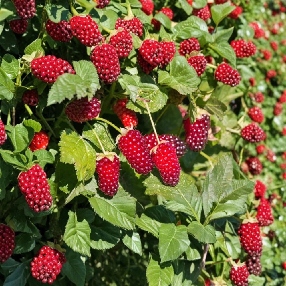 Rubus x ‘Loganberry’ Live Berry Plant | Thornless Loganberry Vine | Hybrid Raspberry Blackberry