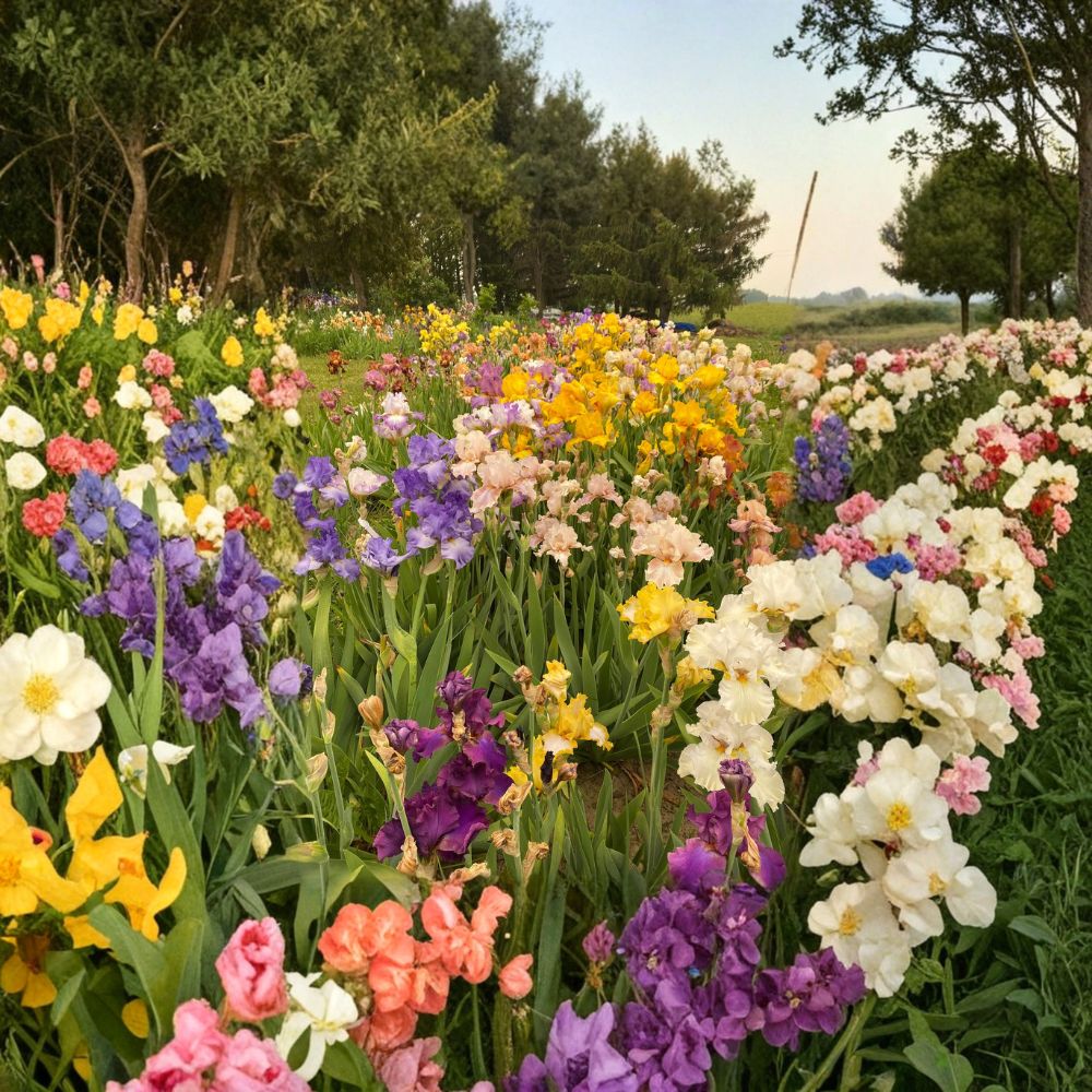 Wholesale Bearded Iris Variety Pack – 50 Live #1 Grade Rhizomes | Mixed Colors | Hardy Perennial Flower Bulbs