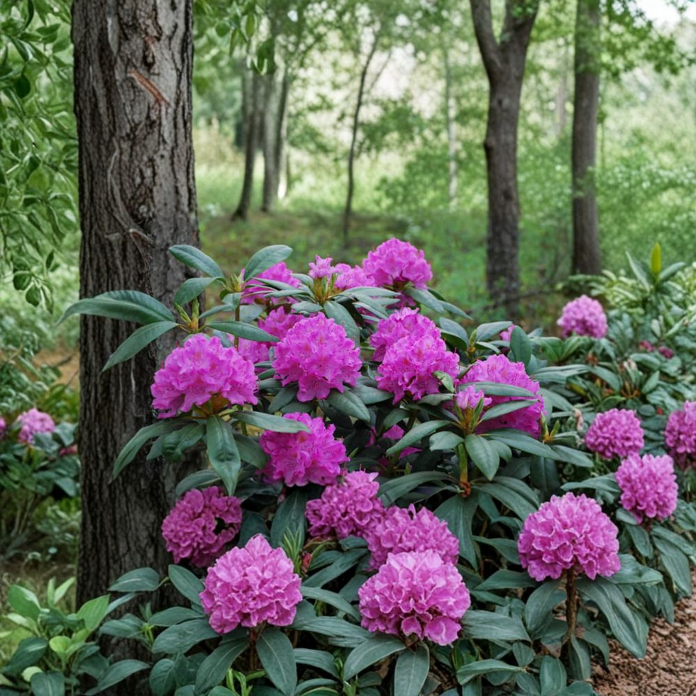 Rhododendron ‘English Roseum’ Live Evergreen Shrub with Pink Purple Blooms | Cold Hardy, Field Grown 12–15 Inches Wide