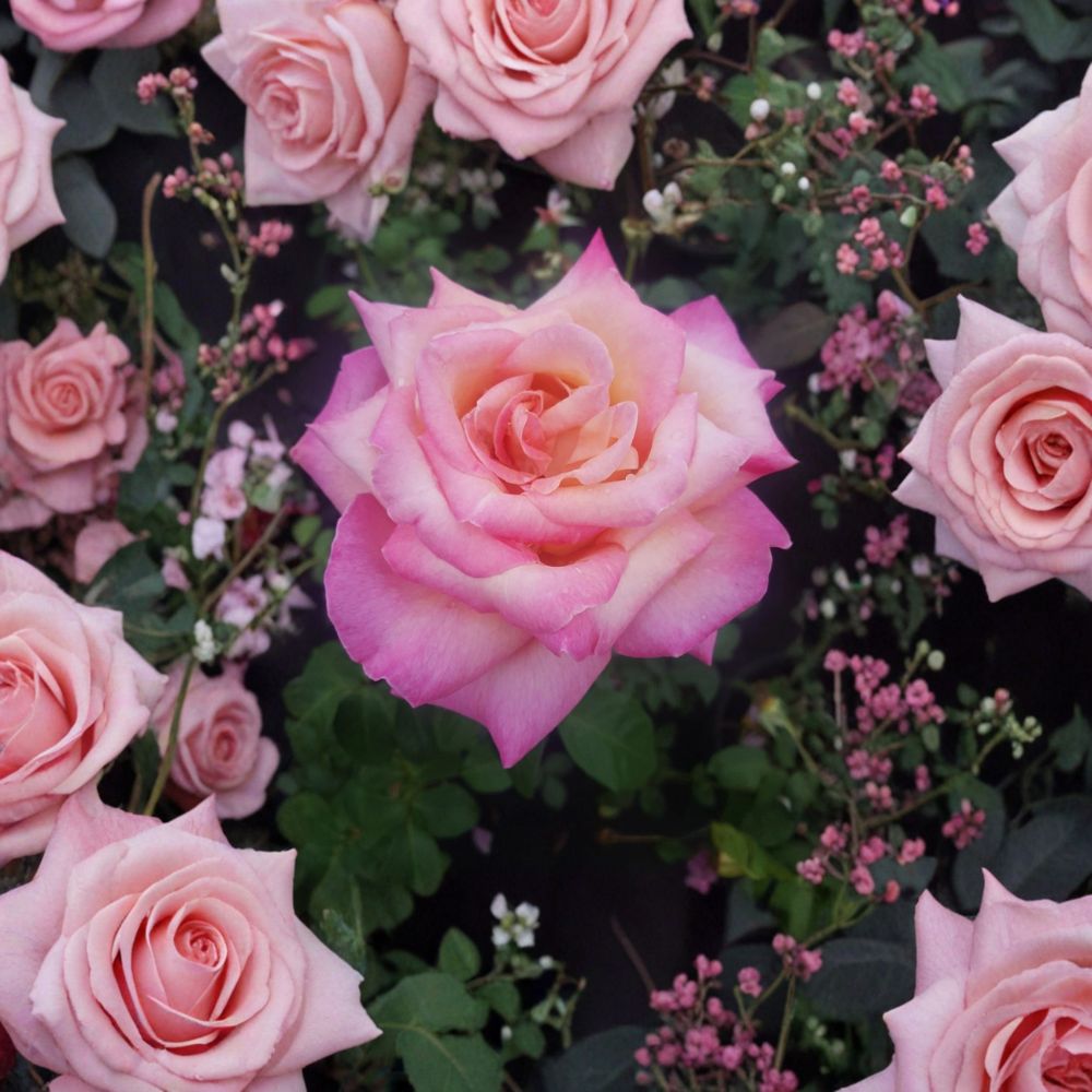 Kordes Perfecta Rose - Everblooming Hybrid Tea Rose | 2 Gallon Live Plant | Cream Pink Blooms