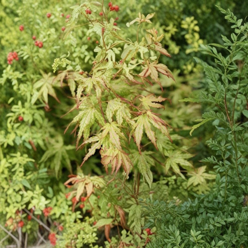 Acer palmatum 'Peaches and Cream' Japanese Maple Live Plant | 8 Inch Tall in 1 Gallon Pot