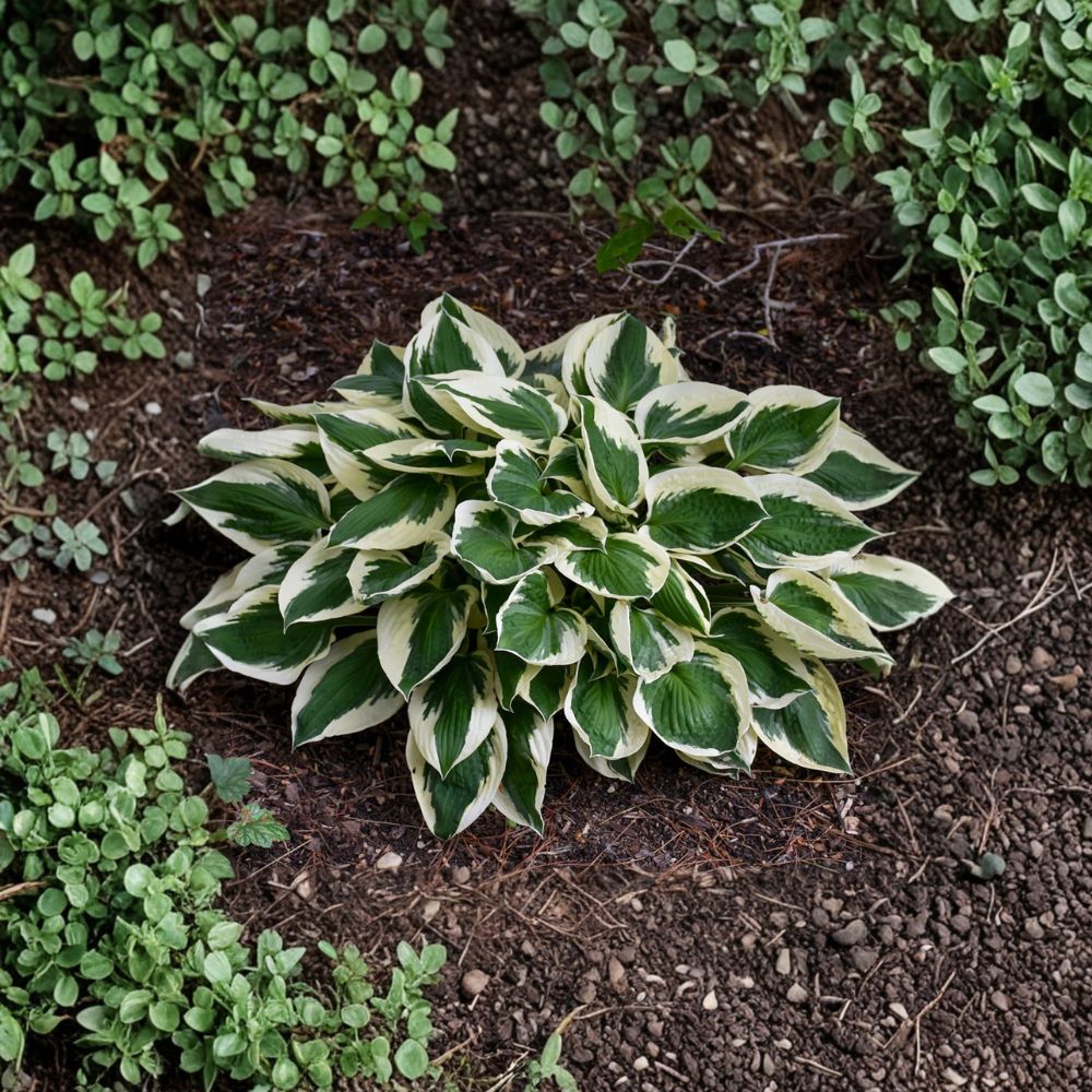 Hosta 'Patriot' Bare Root Starter Plant | Variegated Shade Perennial with Lavender Flowers