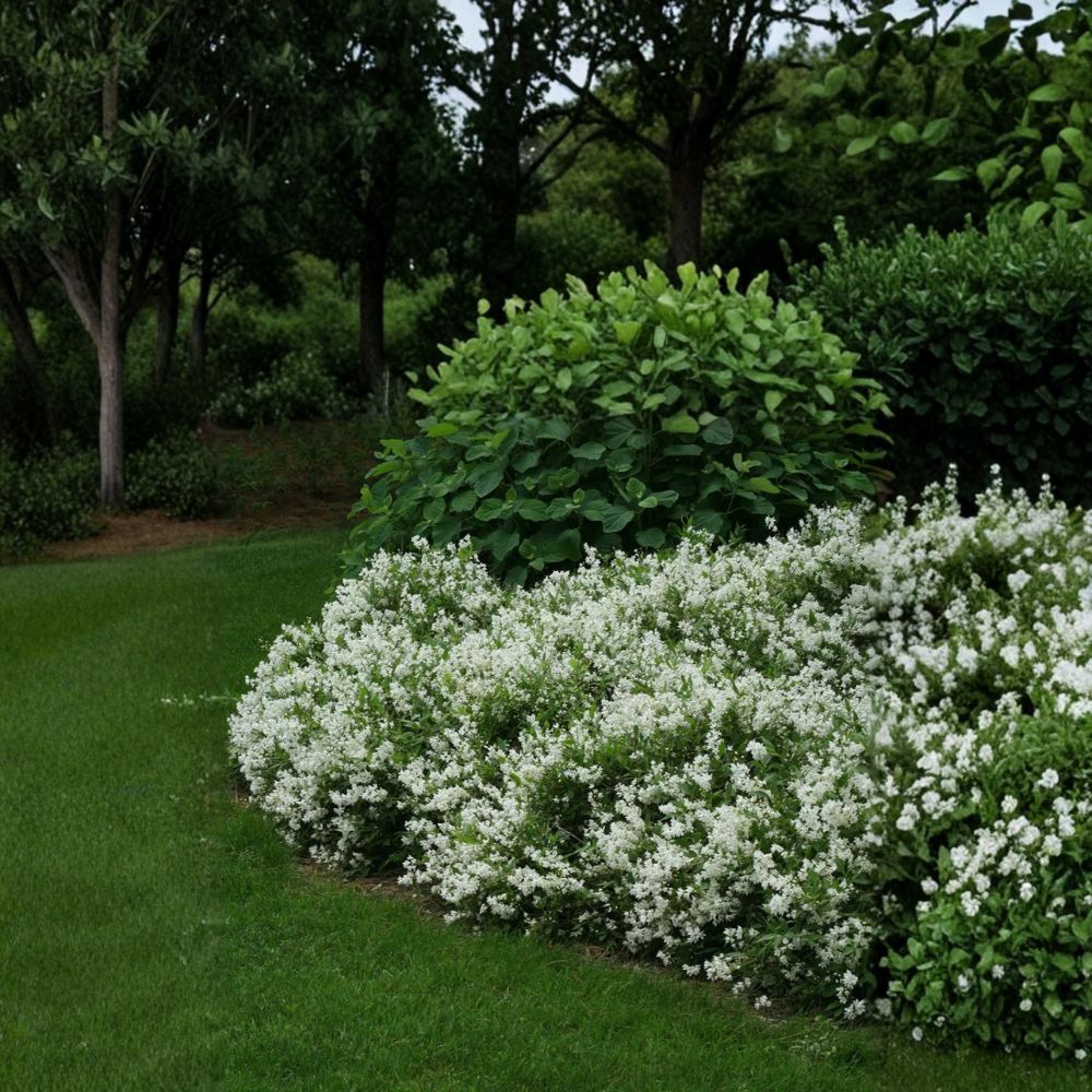Nikko Deutzia Live Dwarf Flowering Shrub | 4 Inch Pot | Deutzia gracilis | White Spring Blooms