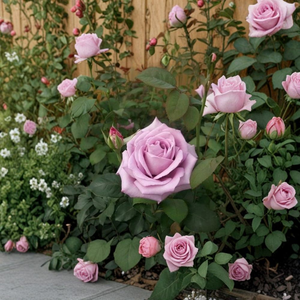 Blue Girl Rose Hybrid Tea Live Plant | 5 Gallon Mauve Lavender Fragrant Rose Bush