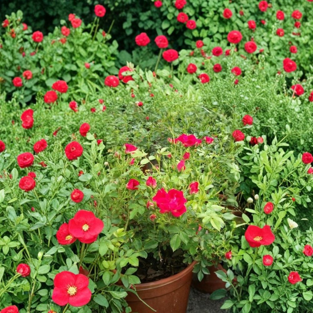 Red Drift Rose Live Bush Plant 3 Gallon | Rooted Groundcover Rose for Garden & Landscape