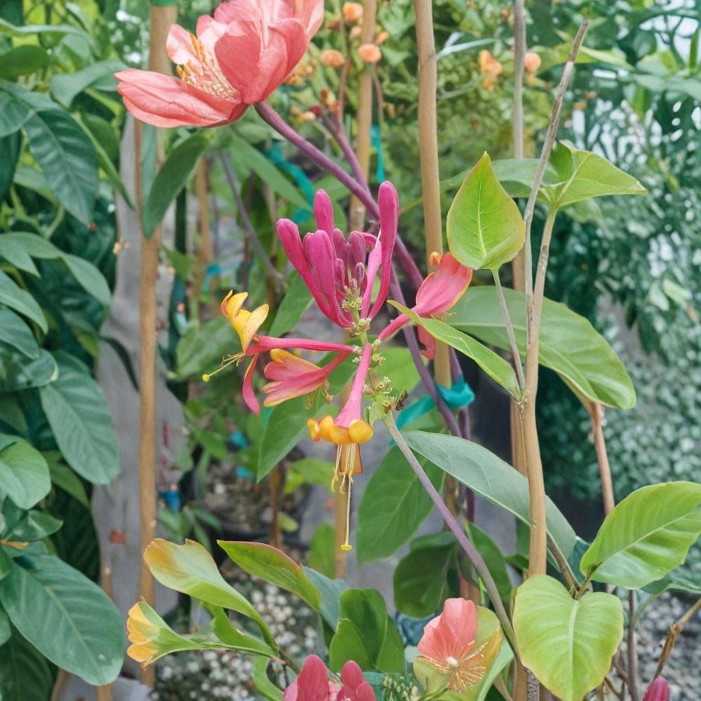 Pink Lemonade Honeysuckle Live Vine Plant | 2 Gallon | Fragrant Pink Flowers | Hummingbird Friendly