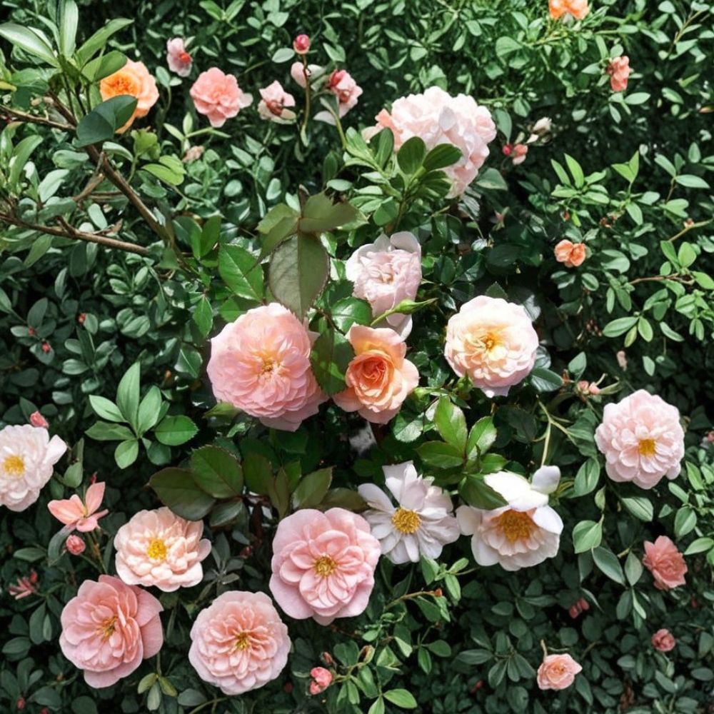 Apricot Drift® Rose - 5 Gallon Rosa hybrida Live Plant | Disease Resistant Groundcover Rose