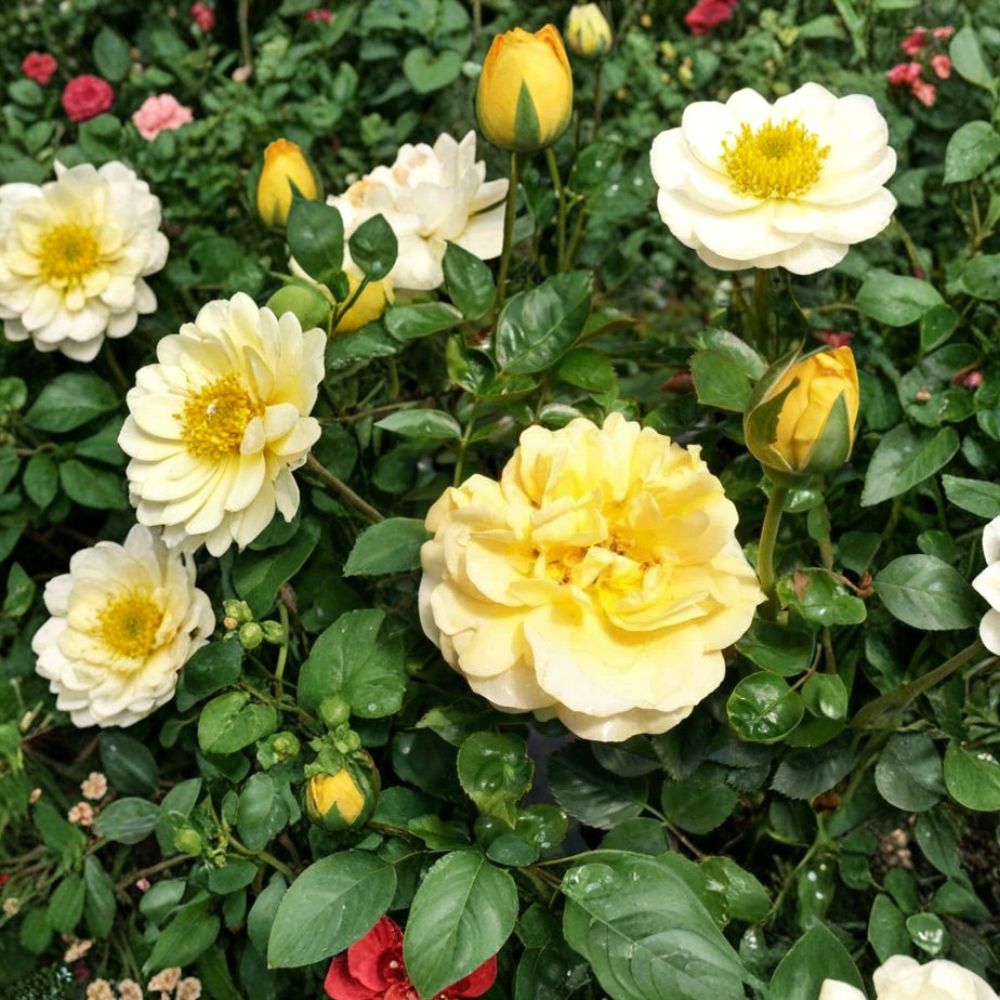 Julia Child Rose – Butter Gold Floribunda Live Plant | 1 Gallon | 2006 AARS Winner