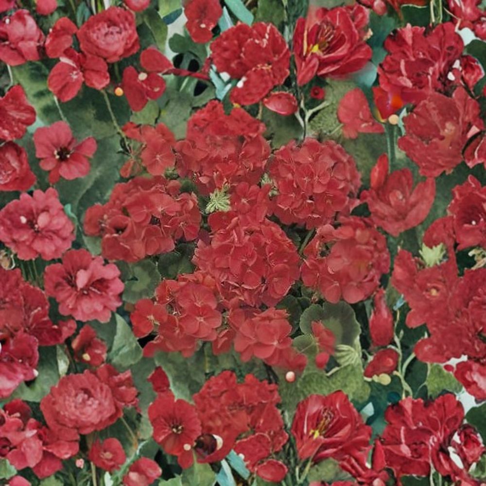 Geranium Multibloom Red Pelargonium Seeds | 1,000 Coated Seeds | Continuous Red Blooms | Compact Garden Variety