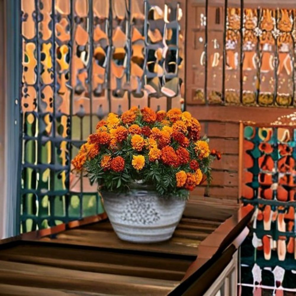 Marigold Fireball – Tagetes Flower Seeds | 500 Seeds | Compact Fiery Blooms