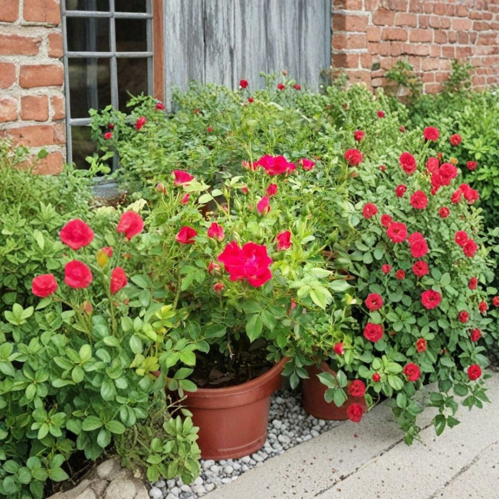 Red Drift Rose Live Plant | 3 Gallon Red Groundcover Rose | Compact Landscape Shrub
