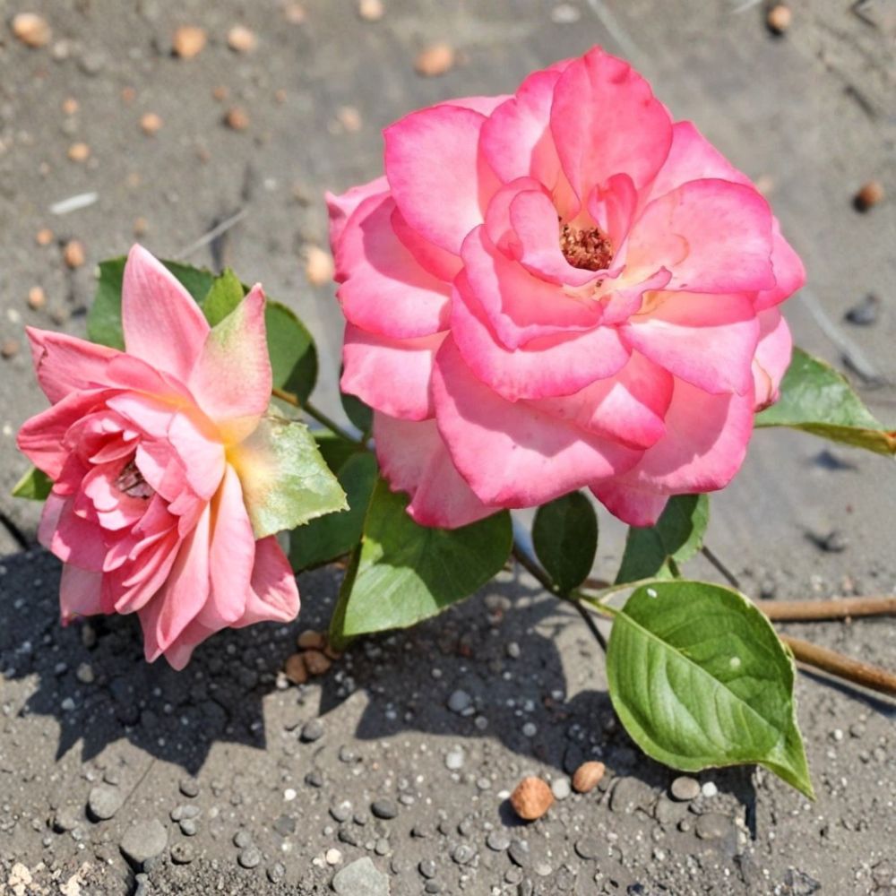 Nicole Everblooming Floribunda Rose – Rosa Hybrid Live 5 Gallon Plant | White & Pink Repeat Blooming Rose Shrub