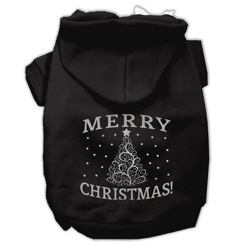 Mirage Pet 62-131 XLBK Shimmer Christmas Tree Pet Hoodie, Black -