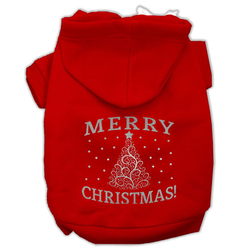 Mirage Pet 62-131 XXLRD Shimmer Christmas Tree Pet Hoodie, Red - 2