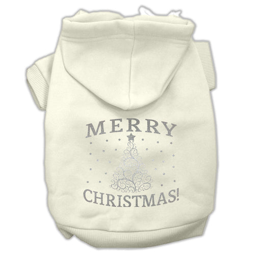 Mirage Pet 62-131 XXLCR Shimmer Christmas Tree Pet Hoodie, Cream -