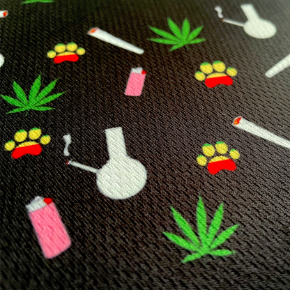 Marijuana Black Tie On Dog Bandana