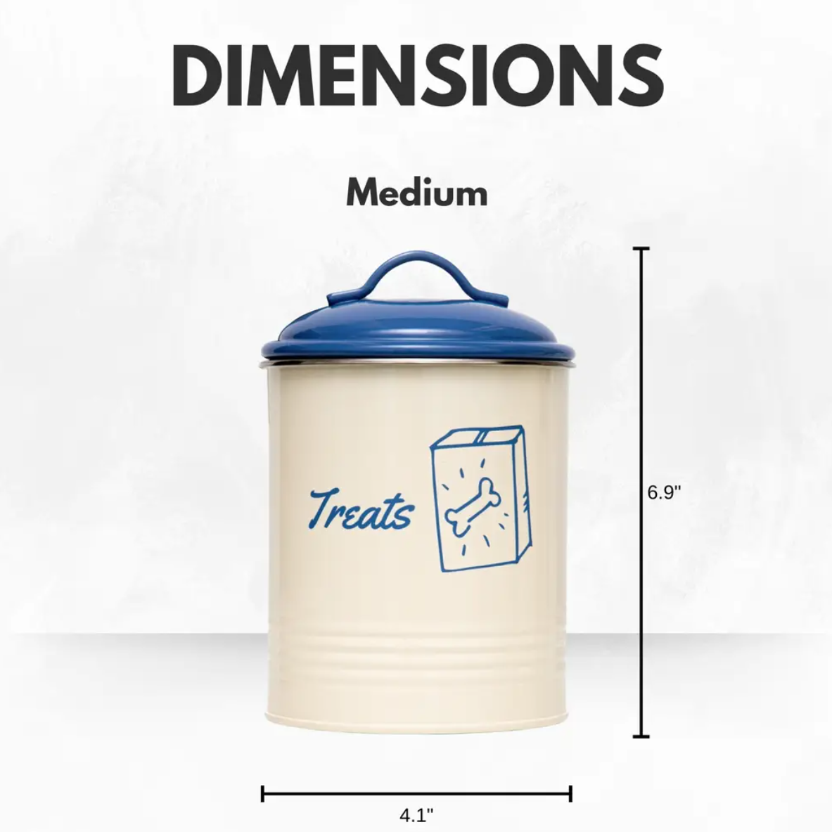 Country Living Set Of 3 Pet Treat Canisters Dog Treat Storage French Blue Lid