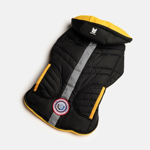 🖤 Jackson Dog Jacket – Black Water-Resistant Coat with Cold Alert™ &