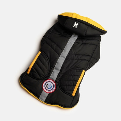 🖤 Jackson Dog Jacket – Black Water-Resistant Coat with Cold Alert™ &