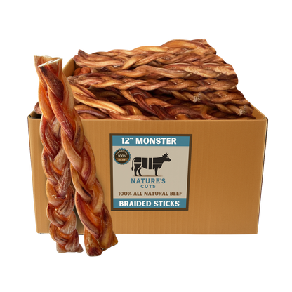12" MONSTER Braided Bully Sticks