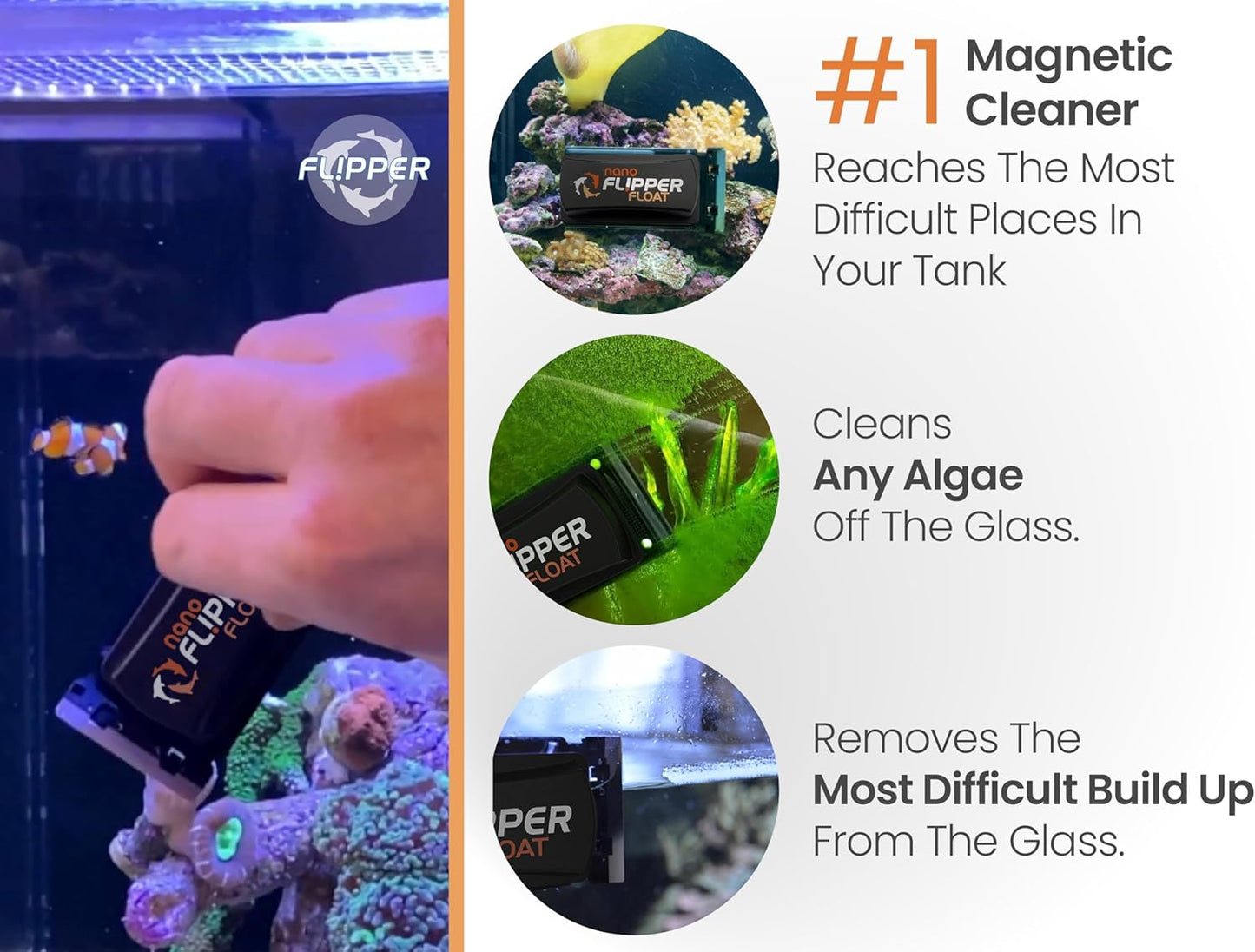 Flipper Nano Float 2 In 1 Magnetic Aquarium Algae Cleaner