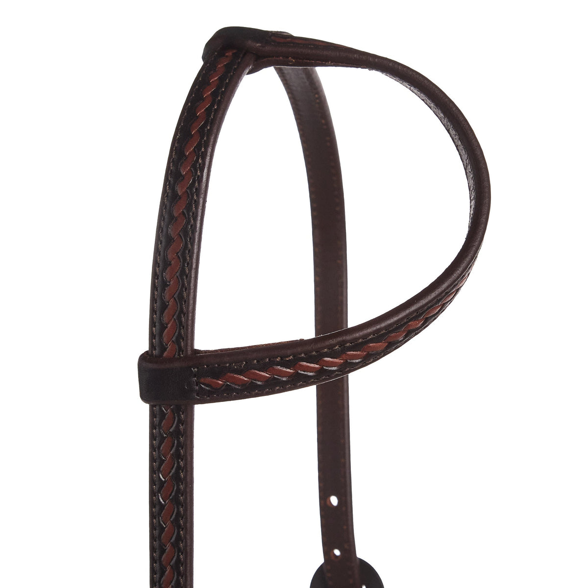 WD-RTSEH-HO-18 Heavy Oiled Rope Tooling Double Flower Buckle Single Ear Headstall