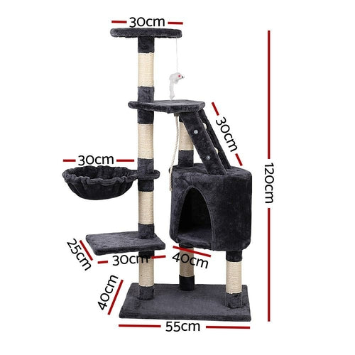 I Pet Cat Tree 120Cm Tower Scratching Post Scratcher Wood Condo House