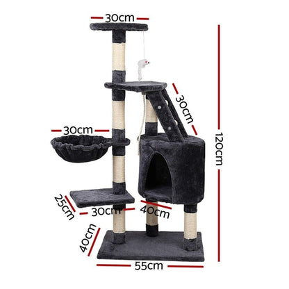 I Pet Cat Tree 120Cm Tower Scratching Post Scratcher Wood Condo House