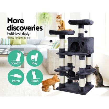 I Pet Cat Tree 145Cm Tower Scratching Post Scratcher Wood Condo House