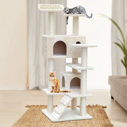 I Pet Cat Tree 134Cm Tower Scratching Post Scratcher Wood Condo House