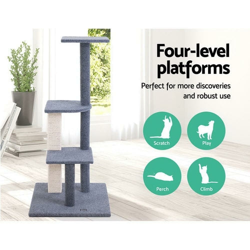 I Pet Cat Tree 124Cm Scratching Post Tower Scratcher Trees Wood Condo
