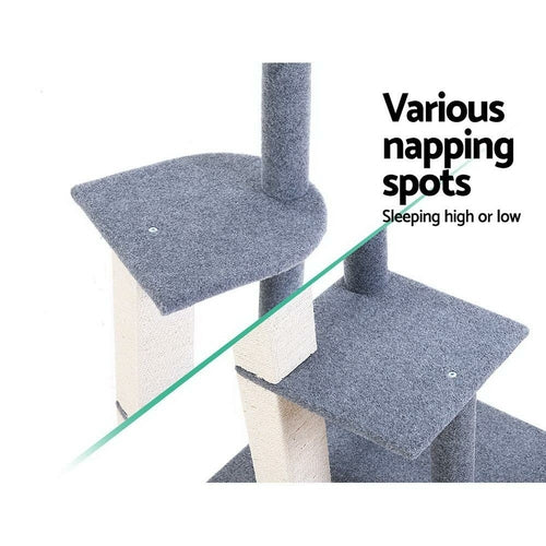 I Pet Cat Tree 124Cm Scratching Post Tower Scratcher Trees Wood Condo