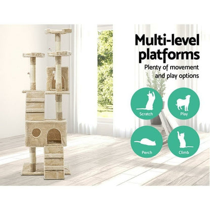 I Pet Cat Tree 180Cm Tower Scratching Post Scratcher Wood Condo House 1