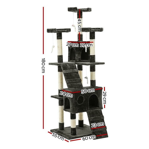 I Pet Cat Tree 180Cm Tower Scratching Post Scratcher Wood Condo House