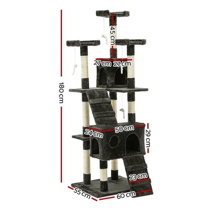 I Pet Cat Tree 180Cm Tower Scratching Post Scratcher Wood Condo House