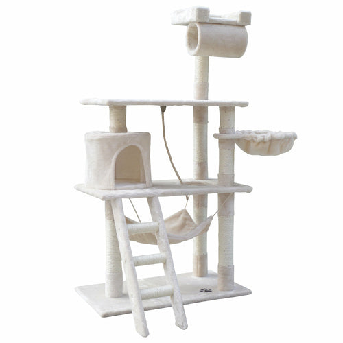 I Pet Cat Tree 141Cm Tower Scratching Post Scratcher Condo Wood House 1