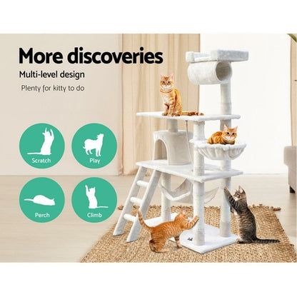 I Pet Cat Tree 141Cm Tower Scratching Post Scratcher Condo Wood House 1