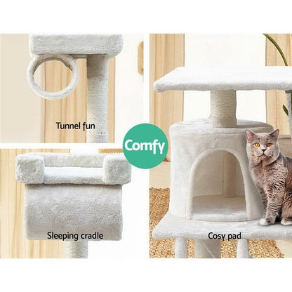 I Pet Cat Tree 141Cm Tower Scratching Post Scratcher Condo Wood House 1