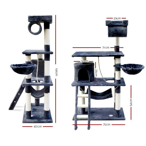 I Pet Cat Tree 141Cm Tower Scratching Post Scratcher Condo Wood House