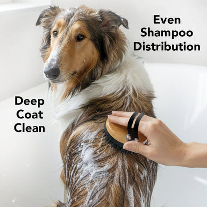 THE BATH BRUSH Dual-Use Silicone Grooming Brush — De-Shedding, Massaging & Waterproof Tool for Dogs