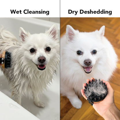 THE BATH BRUSH Dual-Use Silicone Grooming Brush — De-Shedding, Massaging & Waterproof Tool for Dogs