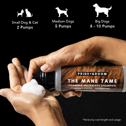 THE MANE TAME Waterless Dog & Cat Shampoo — No-Rinse Pet Grooming and Quick Cleaning