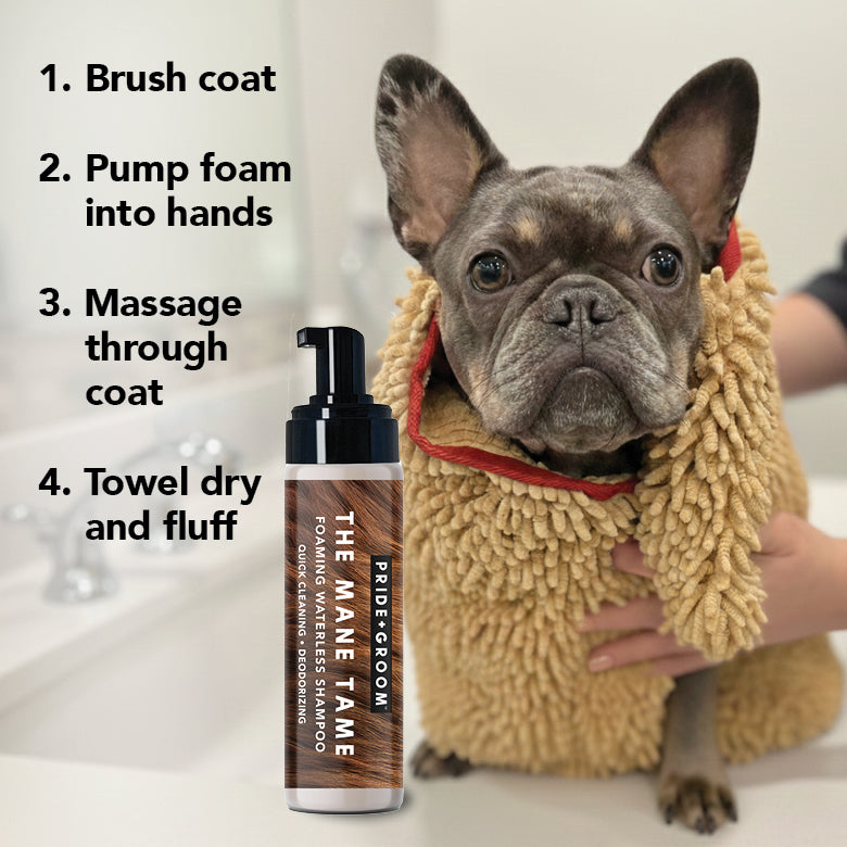 THE MANE TAME Waterless Dog & Cat Shampoo — No-Rinse Pet Grooming and Quick Cleaning