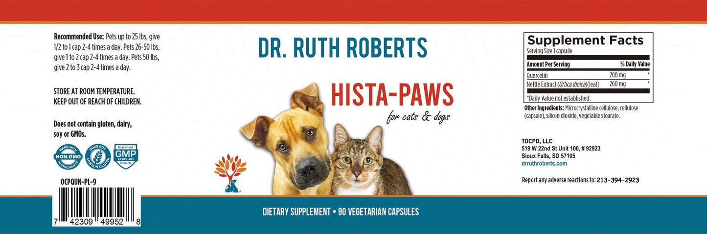 Hista Paws With Quercetin For Dogs And Cats