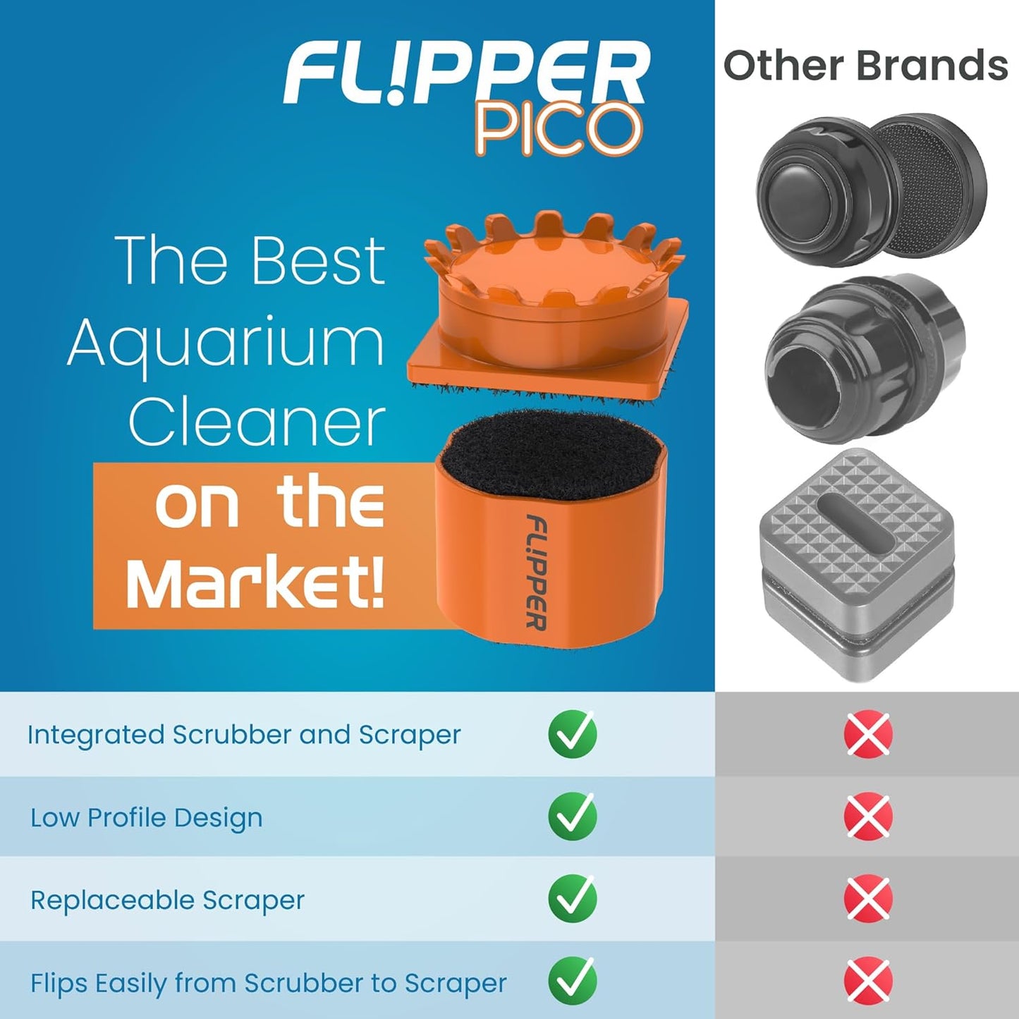 Flipper Pico 2 In 1 Magnetic Aquarium Cleaner Magnet