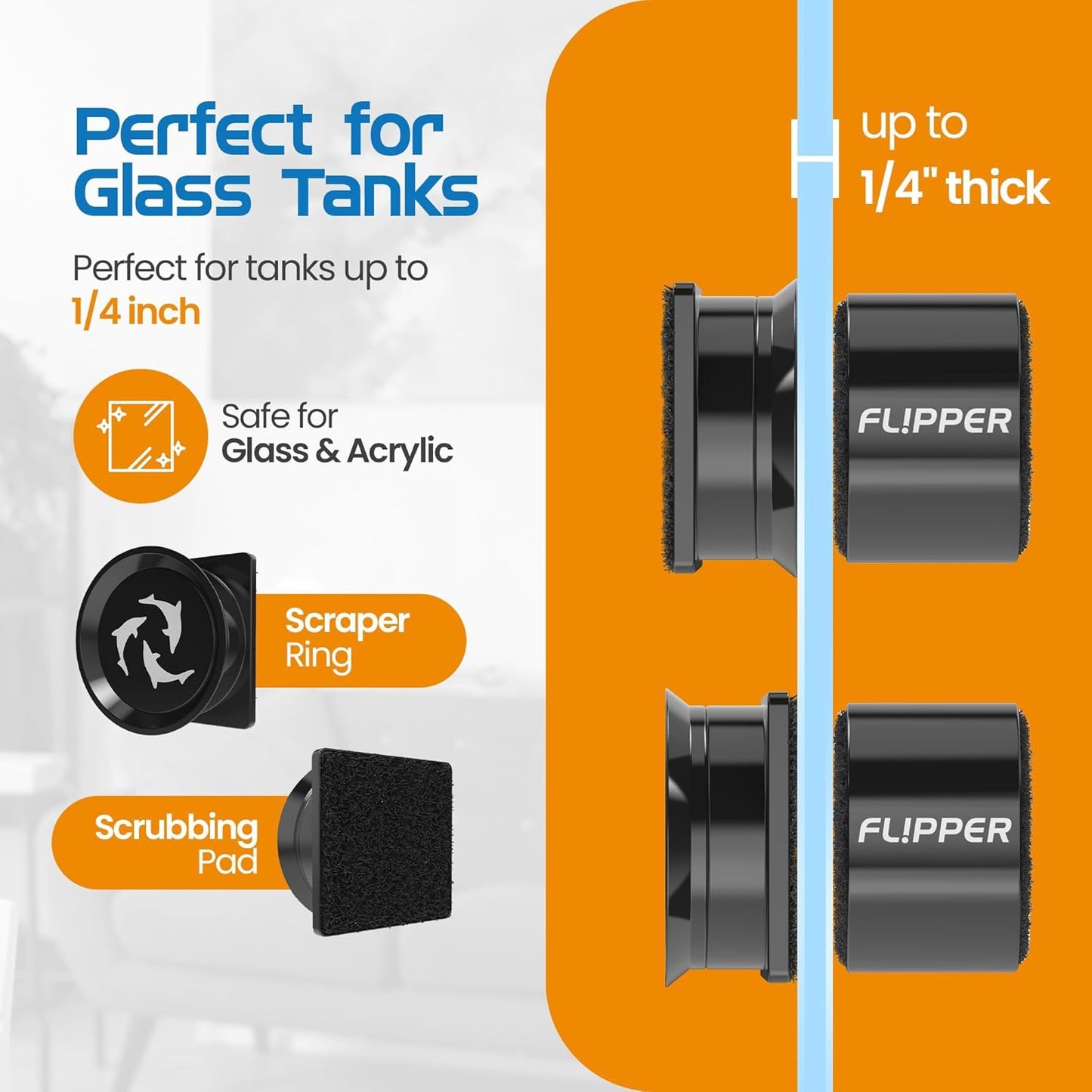 Flipper Pico Black 2 In 1 Aquarium Magnet Cleaner