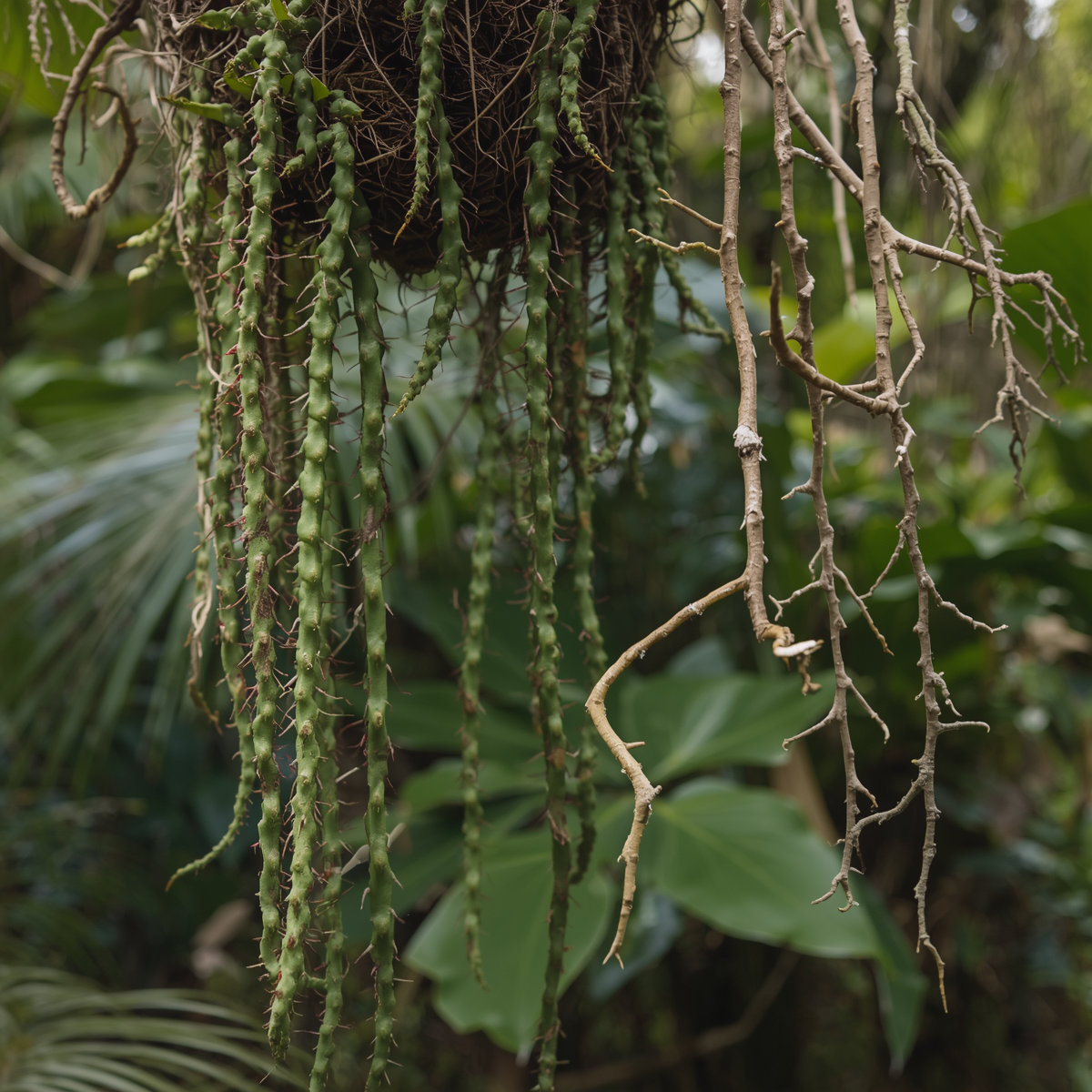 Rhipsalis spp. Cuttings 4 Pack | Barra do Sul with Pinkish Berries | Epiphytic Succulent for Indoor Gardens